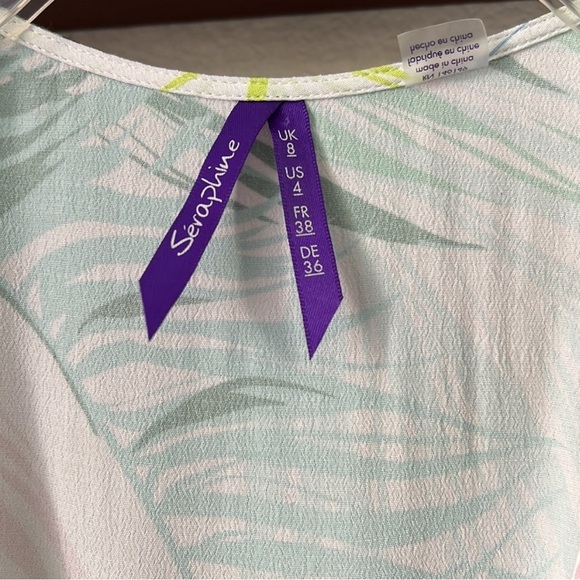 Seraphine Maternity Wrap Dress White Palm Print Size 4US - Picture 7 of 7